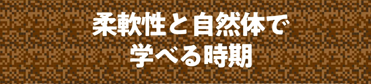 柔軟性と自然体で学べる時期