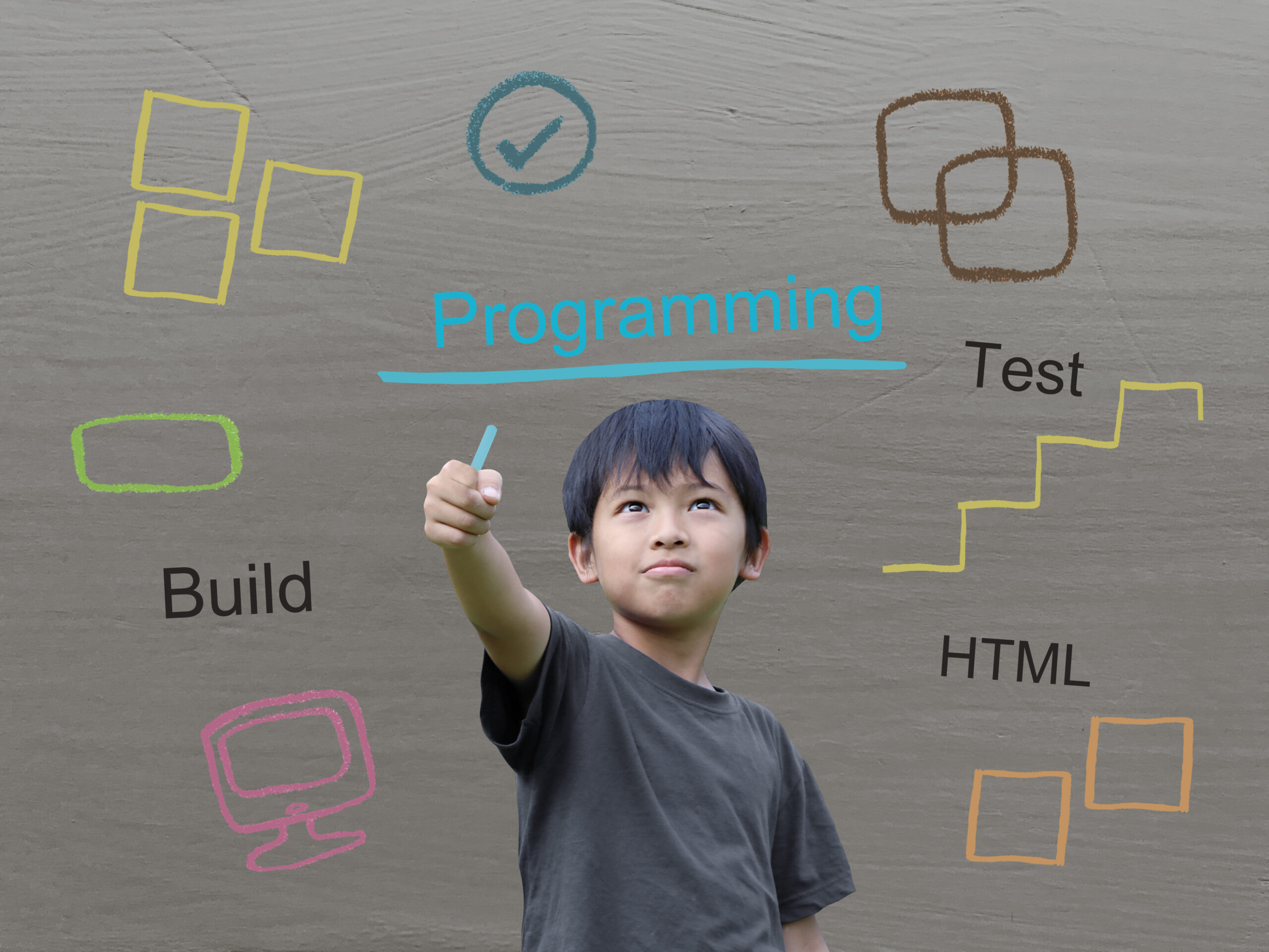 プログラミングを学ぶ小学生たち