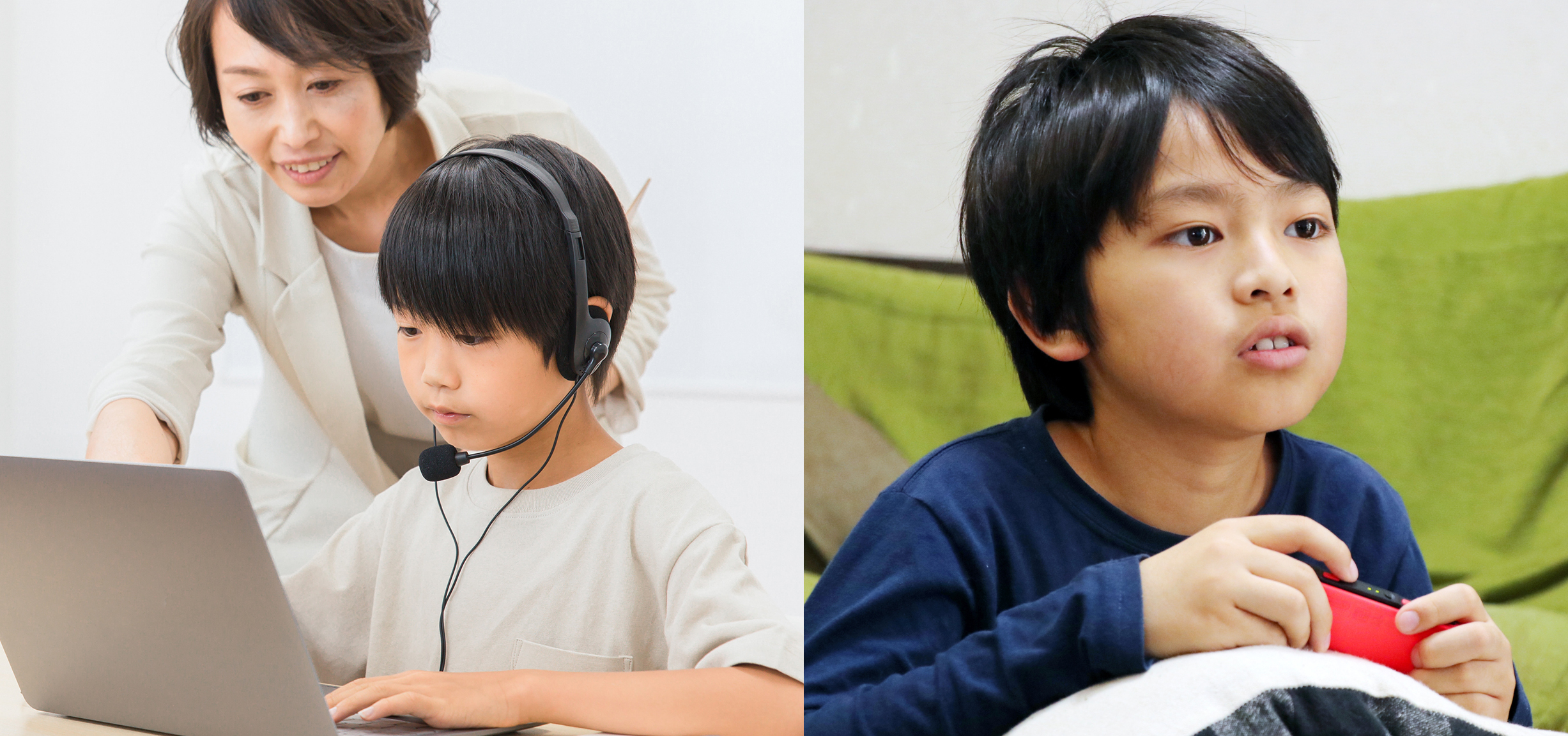 家でゲームとして遊ぶマイクラと、プログラミング教室ゲムラボで学ぶマイクラの決定的な違いを表現した対比画像